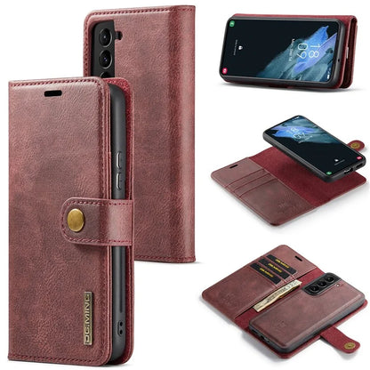 DG.MING for Samsung Galaxy S24 Case Detachable 2-in-1 Split Leather Phone Cover