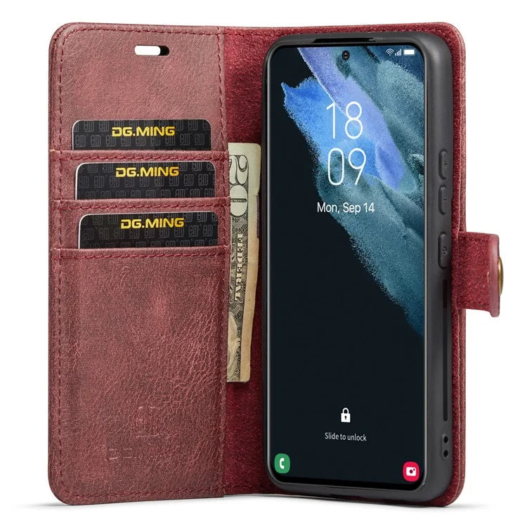 DG.MING for Samsung Galaxy S24 Case Detachable 2-in-1 Split Leather Phone Cover