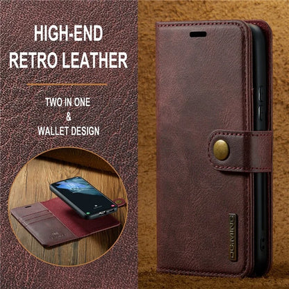 DG.MING for Samsung Galaxy S24 Case Detachable 2-in-1 Split Leather Phone Cover