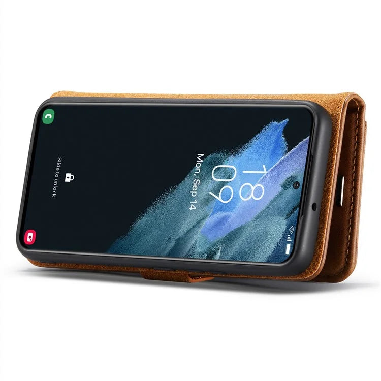 DG.MING for Samsung Galaxy S24+ Case Split Leather Wallet Detachable Phone Cover