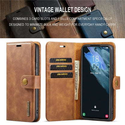 DG.MING for Samsung Galaxy S24+ Case Split Leather Wallet Detachable Phone Cover