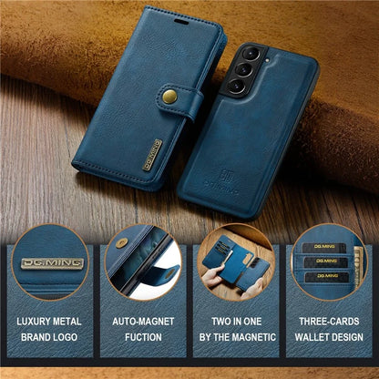 DG.MING for Samsung Galaxy S24+ Case Split Leather Wallet Detachable Phone Cover