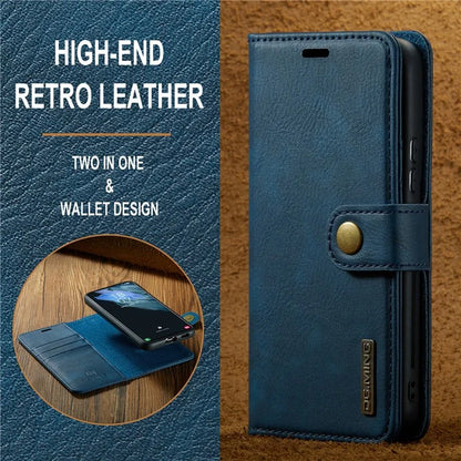 DG.MING for Samsung Galaxy S24+ Case Split Leather Wallet Detachable Phone Cover