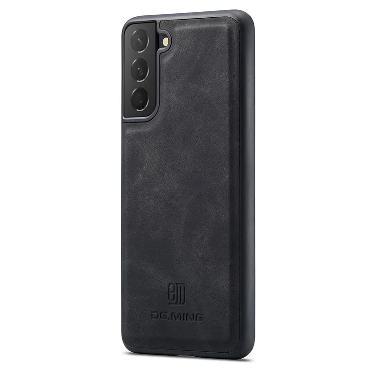 DG.MING For Samsung Galaxy S24 Case PU Leather Coated PC+TPU Phone Cover