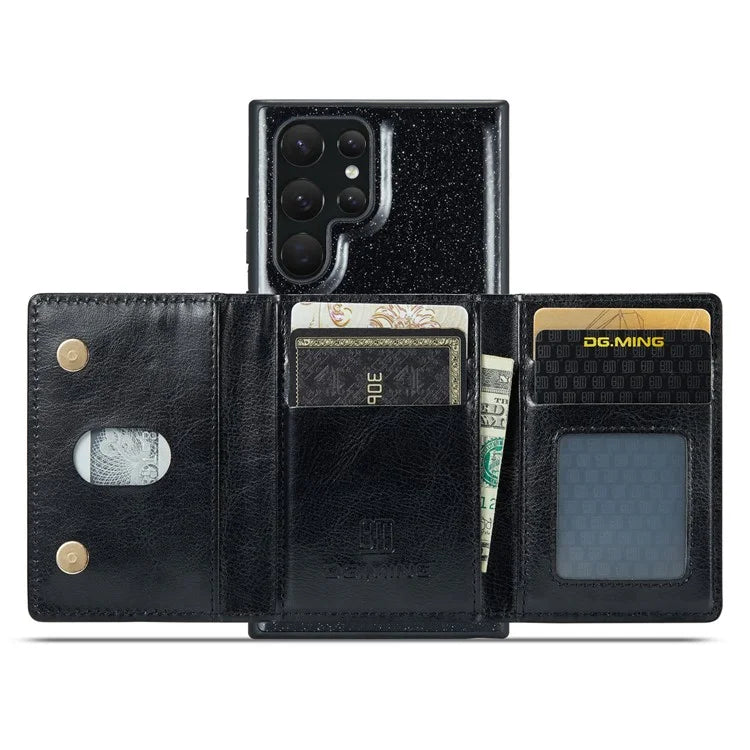 DG.MING M3 Series For Samsung Galaxy S24 Ultra Case Detachable Wallet Phone Kickstand Cover