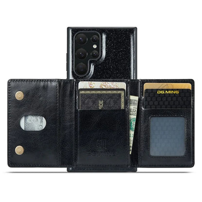 DG.MING M3 Series For Samsung Galaxy S24 Ultra Case Detachable Wallet Phone Kickstand Cover