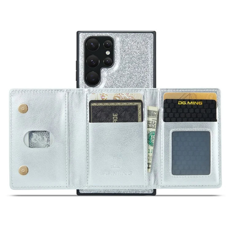 DG.MING M3 Series For Samsung Galaxy S24 Ultra Case Detachable Wallet Phone Kickstand Cover