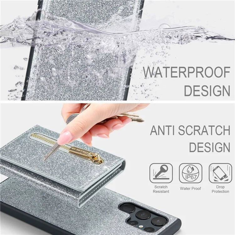 DG.MING M3 Series For Samsung Galaxy S24 Ultra Case Detachable Wallet Phone Kickstand Cover