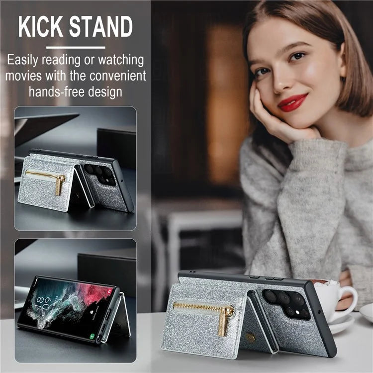 DG.MING M3 Series For Samsung Galaxy S24 Ultra Case Detachable Wallet Phone Kickstand Cover