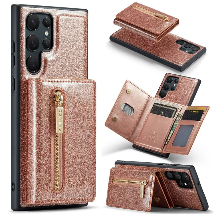 DG.MING M3 Series For Samsung Galaxy S24 Ultra Case Detachable Wallet Phone Kickstand Cover