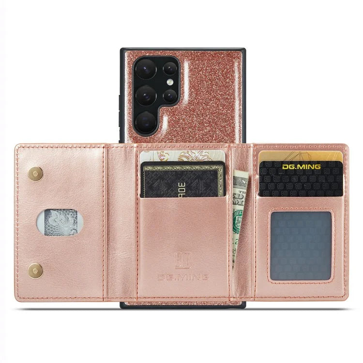 DG.MING M3 Series For Samsung Galaxy S24 Ultra Case Detachable Wallet Phone Kickstand Cover