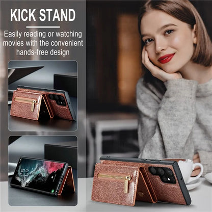 DG.MING M3 Series For Samsung Galaxy S24 Ultra Case Detachable Wallet Phone Kickstand Cover