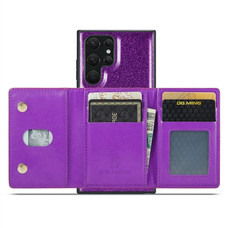 DG.MING M3 Series For Samsung Galaxy S24 Ultra Case Detachable Wallet Phone Kickstand Cover