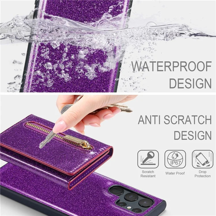 DG.MING M3 Series For Samsung Galaxy S24 Ultra Case Detachable Wallet Phone Kickstand Cover