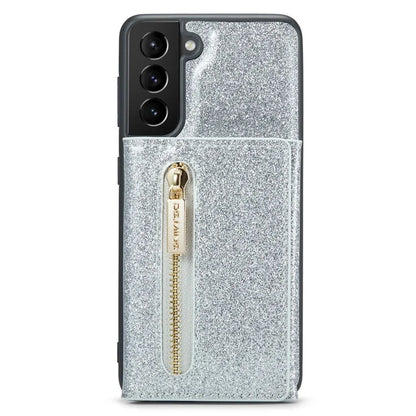 DG.MING M3 Series For Samsung Galaxy S24 Kickstand Case Detachable Wallet Glitter Phone Cover