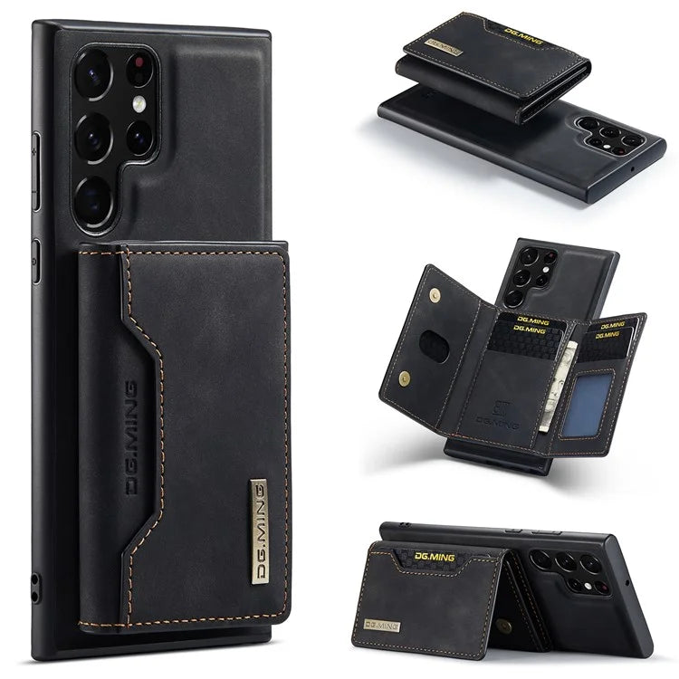 DG.MING M2 Series for Samsung Galaxy S24 Ultra Case Kickstand Cover with Detachable Magnetic Wallet