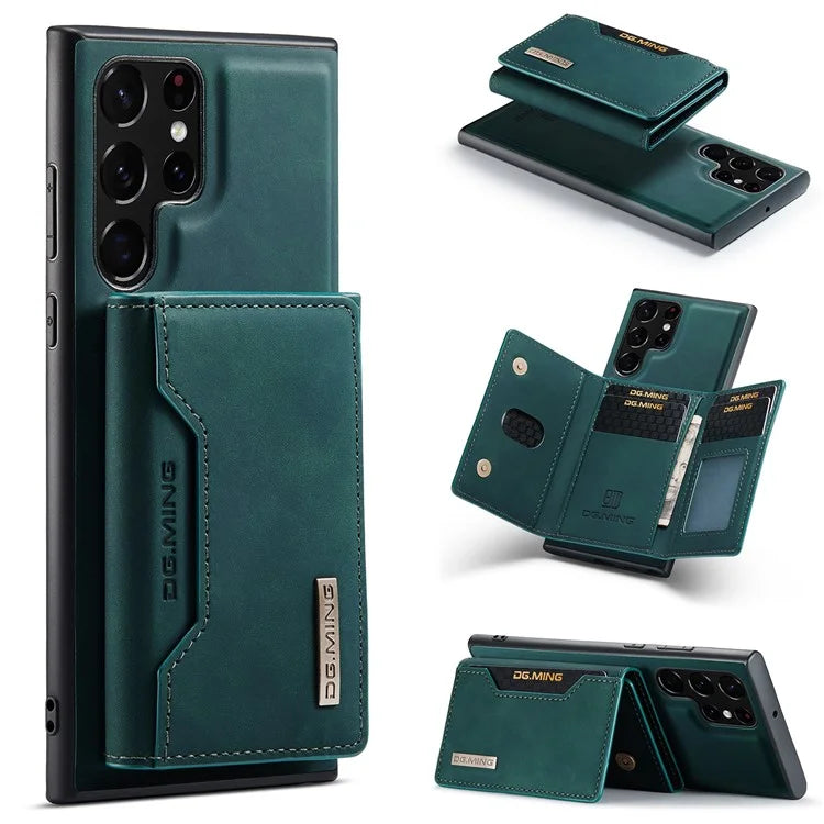 DG.MING M2 Series for Samsung Galaxy S24 Ultra Case Kickstand Cover with Detachable Magnetic Wallet