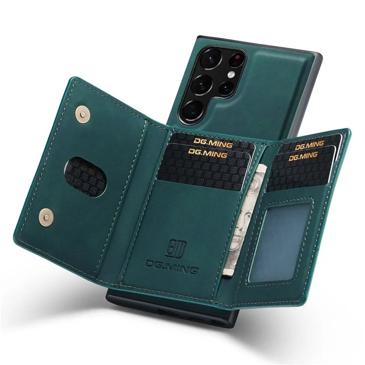 DG.MING M2 Series for Samsung Galaxy S24 Ultra Case Kickstand Cover with Detachable Magnetic Wallet