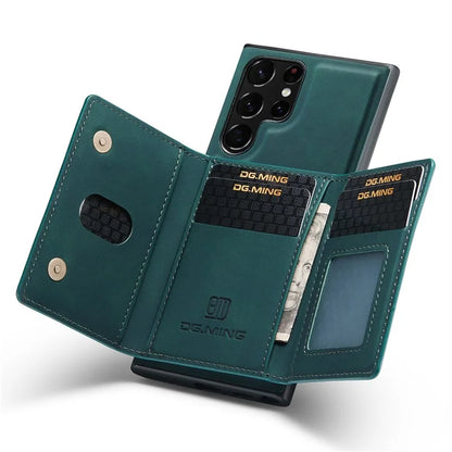DG.MING M2 Series for Samsung Galaxy S24 Ultra Case Kickstand Cover with Detachable Magnetic Wallet