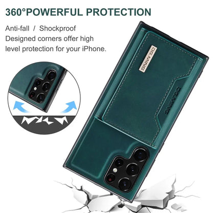 DG.MING M2 Series for Samsung Galaxy S24 Ultra Case Kickstand Cover with Detachable Magnetic Wallet