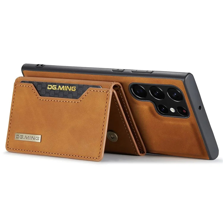 DG.MING M2 Series for Samsung Galaxy S24 Ultra Case Kickstand Cover with Detachable Magnetic Wallet
