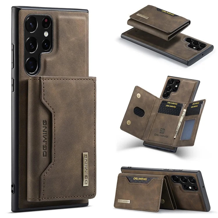 DG.MING M2 Series for Samsung Galaxy S24 Ultra Case Kickstand Cover with Detachable Magnetic Wallet