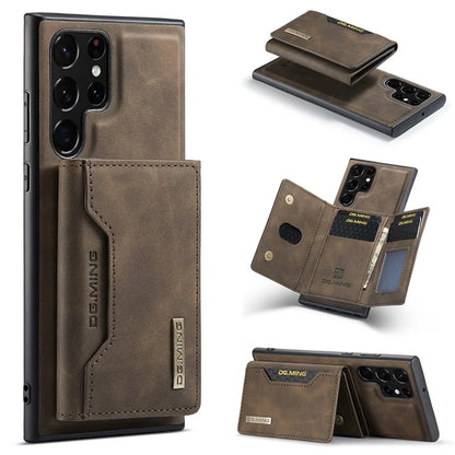 DG.MING M2 Series for Samsung Galaxy S24 Ultra Case Kickstand Cover with Detachable Magnetic Wallet