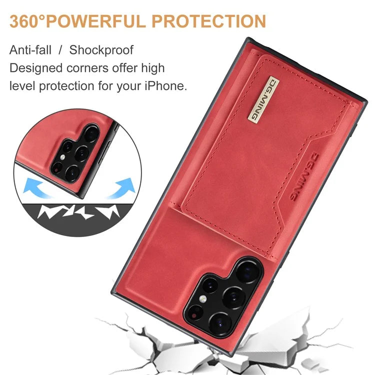 DG.MING M2 Series for Samsung Galaxy S24 Ultra Case Kickstand Cover with Detachable Magnetic Wallet