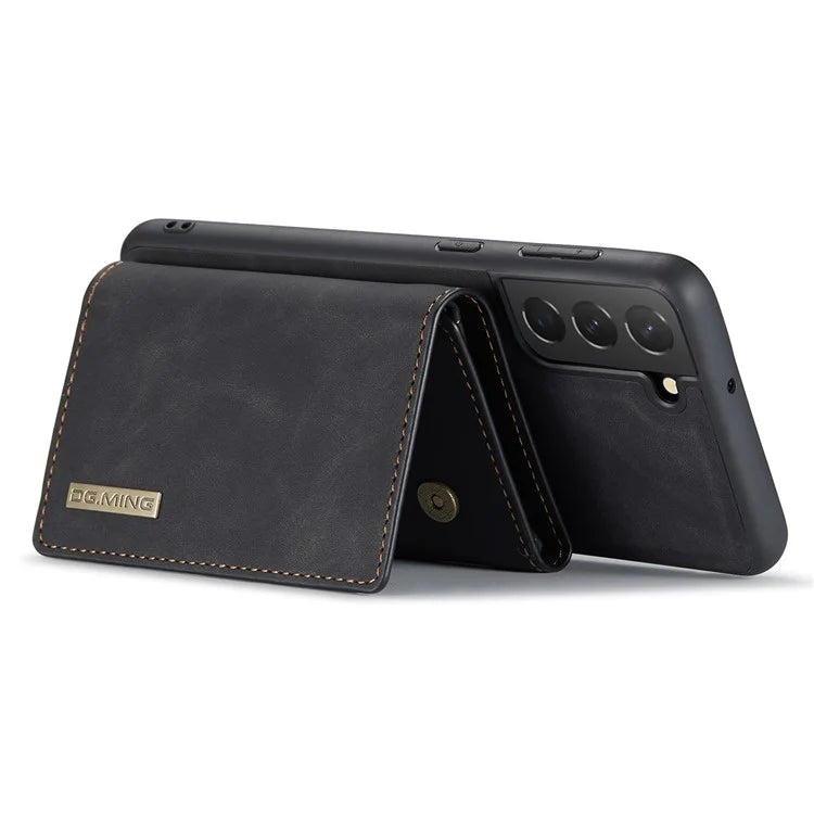 DG.MING M1 Series for Samsung Galaxy S24+ Case Magnetic Wallet Leather Coated PC+TPU Cover