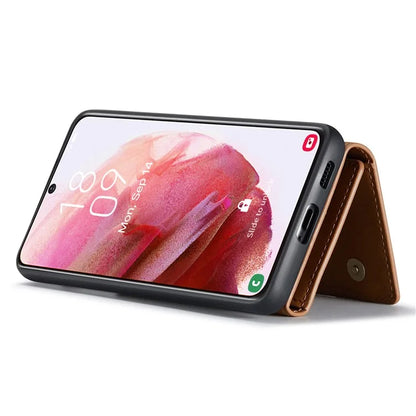 DG.MING M1 Series for Samsung Galaxy S24+ Case Magnetic Wallet Leather Coated PC+TPU Cover