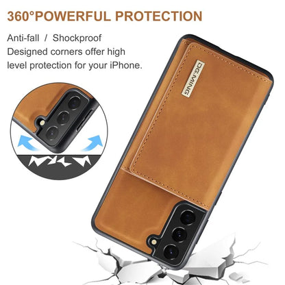 DG.MING M1 Series for Samsung Galaxy S24+ Case Magnetic Wallet Leather Coated PC+TPU Cover