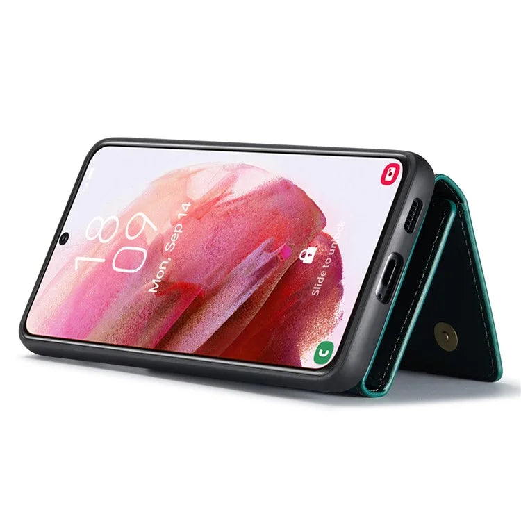 DG.MING M1 Series for Samsung Galaxy S24+ Case Magnetic Wallet Leather Coated PC+TPU Cover