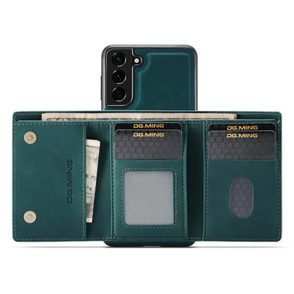 DG.MING M1 Series for Samsung Galaxy S24+ Case Magnetic Wallet Leather Coated PC+TPU Cover