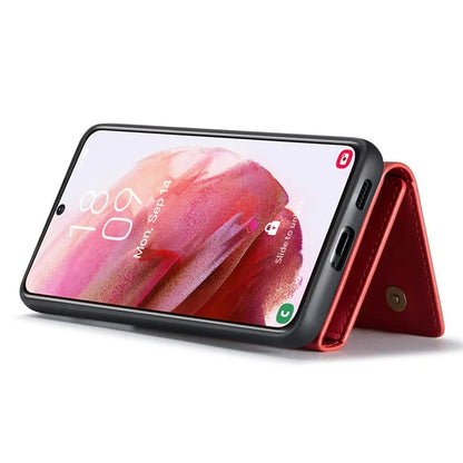 DG.MING M1 Series for Samsung Galaxy S24+ Case Magnetic Wallet Leather Coated PC+TPU Cover