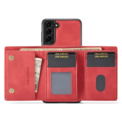 DG.MING M1 Series for Samsung Galaxy S24+ Case Magnetic Wallet Leather Coated PC+TPU Cover