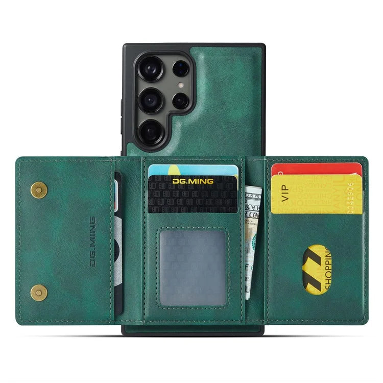 DG.MING M5 Series For Samsung Galaxy S23 Ultra Case Magnetic Zipper Wallet Phone Cover