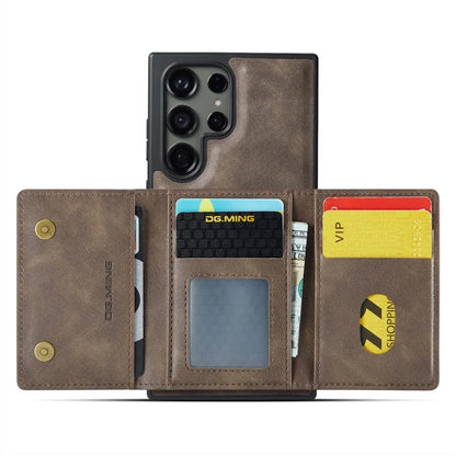 DG.MING M5 Series For Samsung Galaxy S23 Ultra Case Magnetic Zipper Wallet Phone Cover