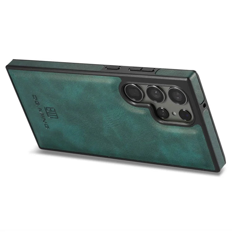DG.MING For Samsung Galaxy S23 Ultra Case PU Leather+PC+TPU Phone Cover