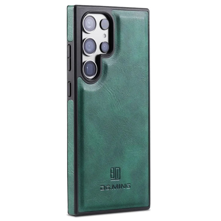 DG.MING For Samsung Galaxy S23 Ultra Case PU Leather+PC+TPU Phone Cover