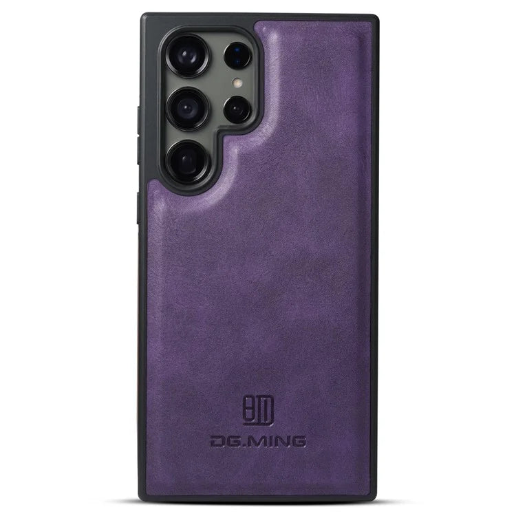 DG.MING For Samsung Galaxy S23 Ultra Case PU Leather+PC+TPU Phone Cover