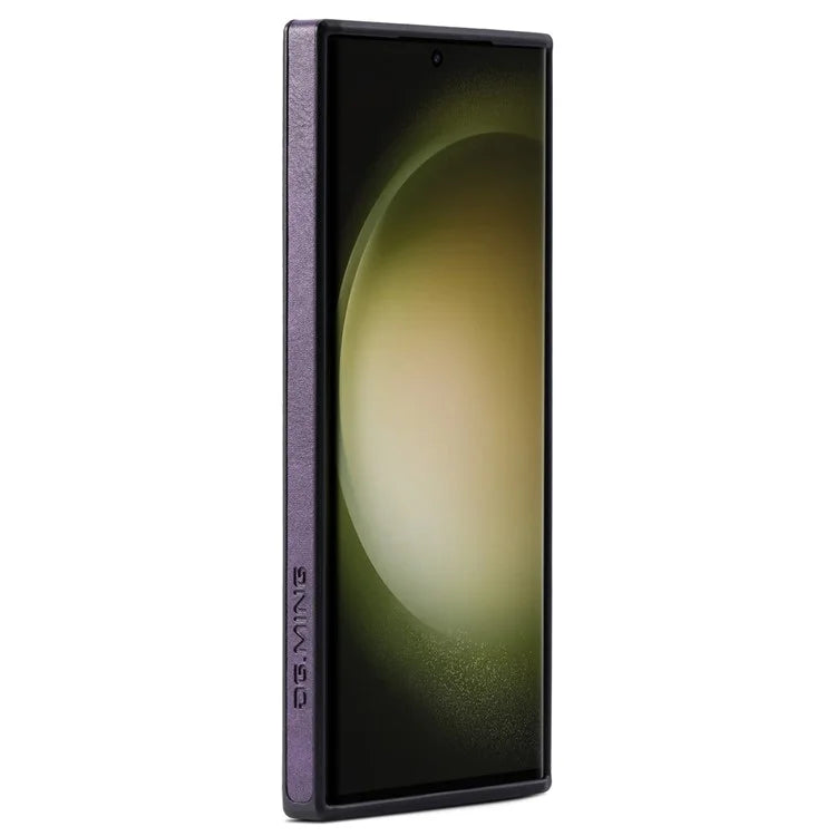 DG.MING For Samsung Galaxy S23 Ultra Case PU Leather+PC+TPU Phone Cover