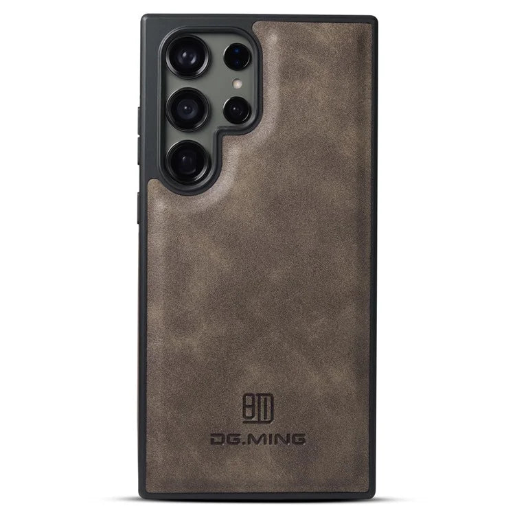 DG.MING For Samsung Galaxy S23 Ultra Case PU Leather+PC+TPU Phone Cover