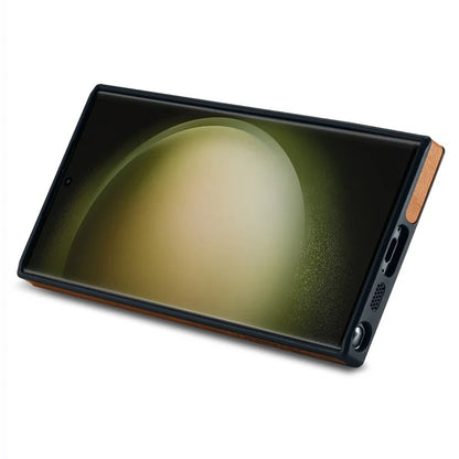 DG.MING For Samsung Galaxy S23 Ultra Case PU Leather+PC+TPU Phone Cover