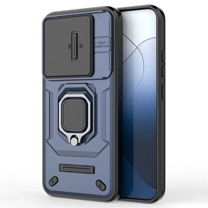 For Xiaomi 14 Cell Phone Cases PC+TPU Anti-fall Kickstand Cover with Slide Lens Protection