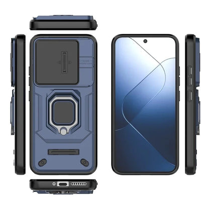 For Xiaomi 14 Cell Phone Cases PC+TPU Anti-fall Kickstand Cover with Slide Lens Protection
