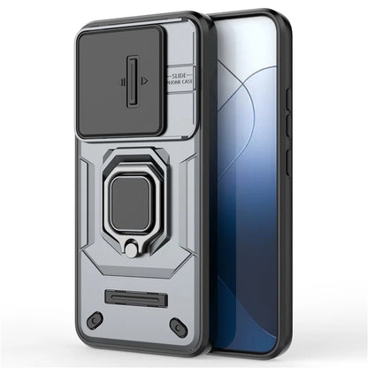 For Xiaomi 14 Cell Phone Cases PC+TPU Anti-fall Kickstand Cover with Slide Lens Protection