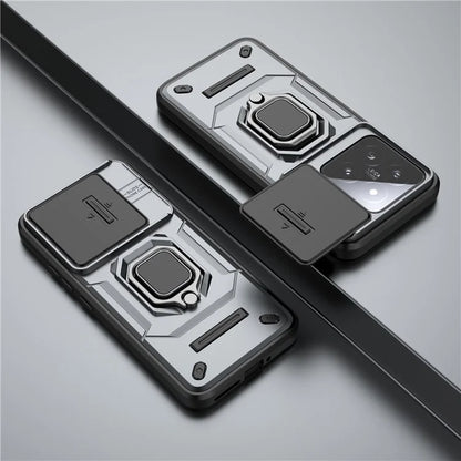 For Xiaomi 14 Cell Phone Cases PC+TPU Anti-fall Kickstand Cover with Slide Lens Protection