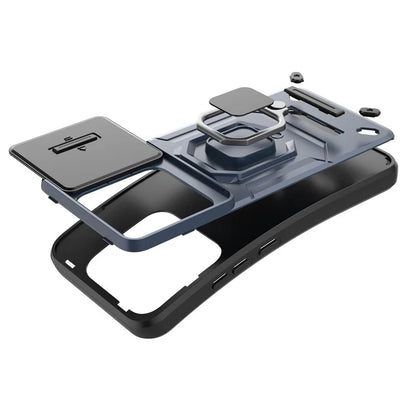 For Xiaomi 14 Cell Phone Cases PC+TPU Anti-fall Kickstand Cover with Slide Lens Protection