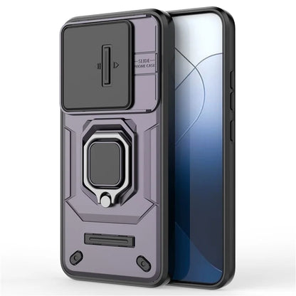 For Xiaomi 14 Cell Phone Cases PC+TPU Anti-fall Kickstand Cover with Slide Lens Protection