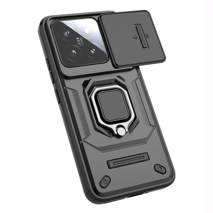 For Xiaomi 14 Cell Phone Cases PC+TPU Anti-fall Kickstand Cover with Slide Lens Protection